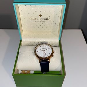 Kate Spade Black Leather Hybrid SmartWatch